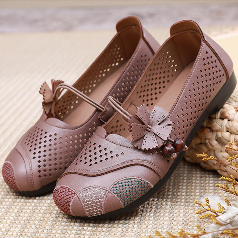 LetcloTM Women's Flat Breathable Leather Shoes