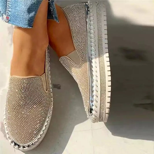 LetcloTM Women Diamond Platform Breathable Slip-On Shoes